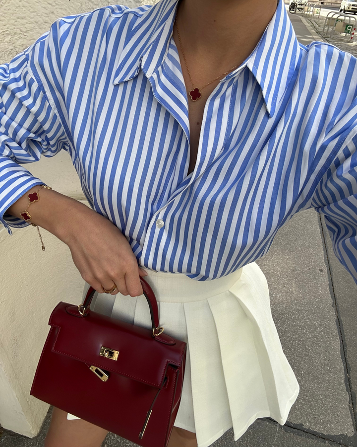 MINI SAC EN CUIR BORDEAUX ÉLÉGANT