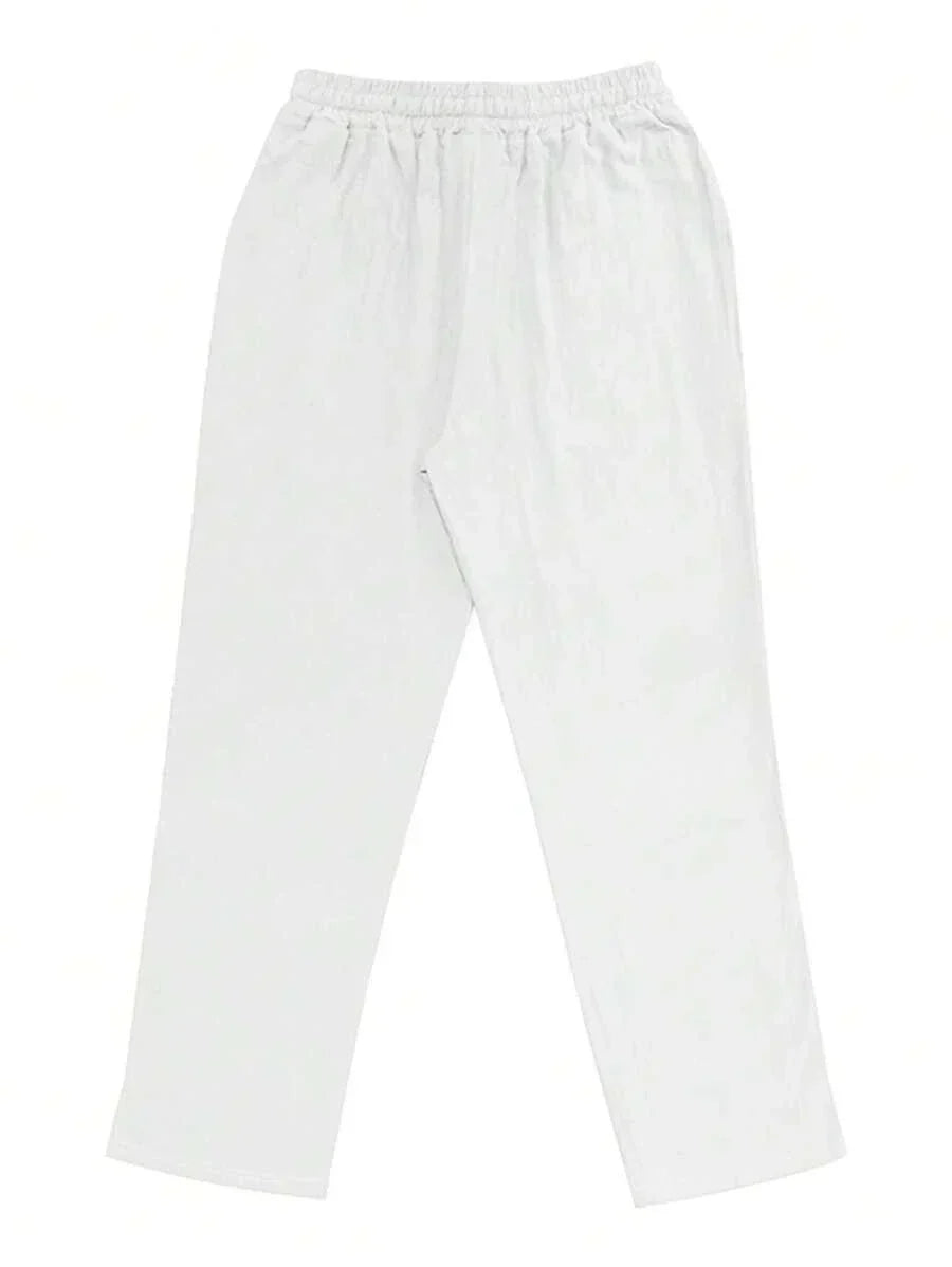 PANTALON LÉGER EN LIN AVEC CORDON