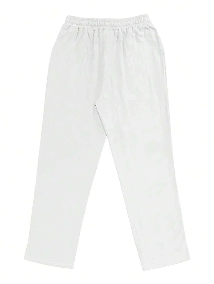 PANTALON LÉGER EN LIN AVEC CORDON