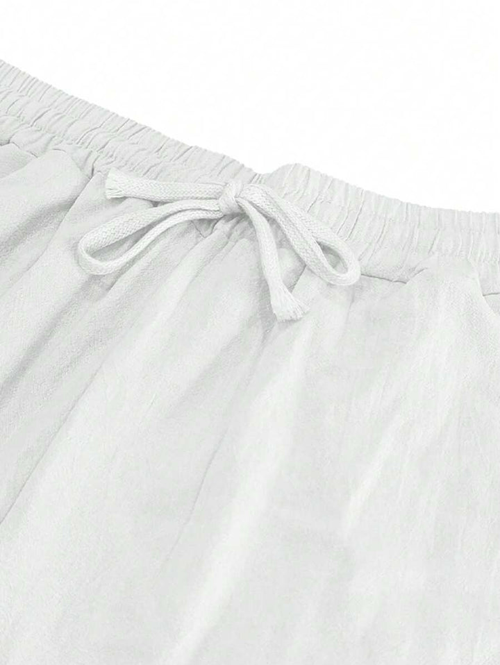 PANTALON LÉGER EN LIN AVEC CORDON