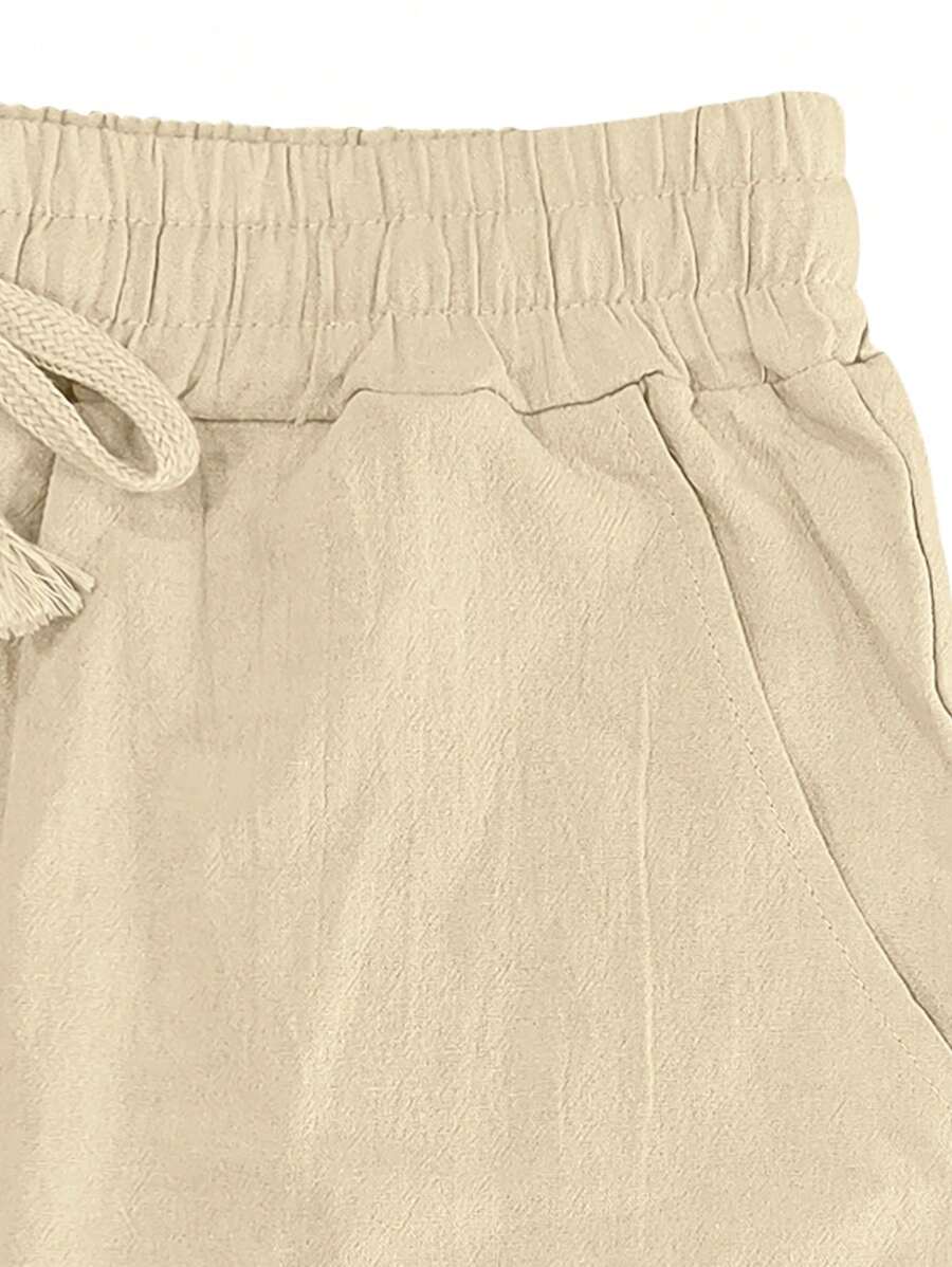 PANTALON LÉGER EN LIN AVEC CORDON