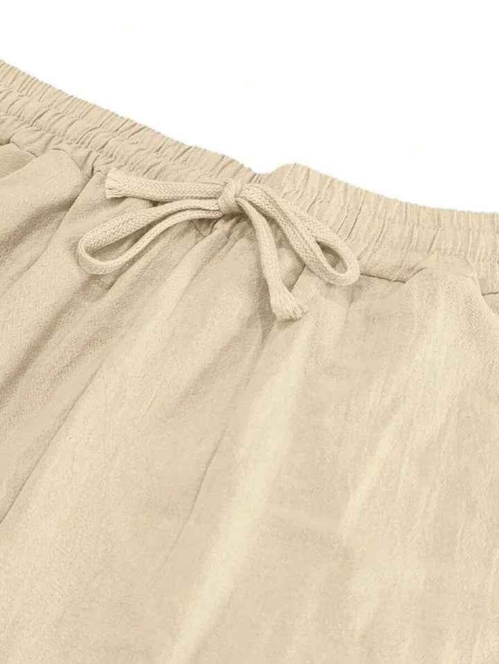 PANTALON LÉGER EN LIN AVEC CORDON