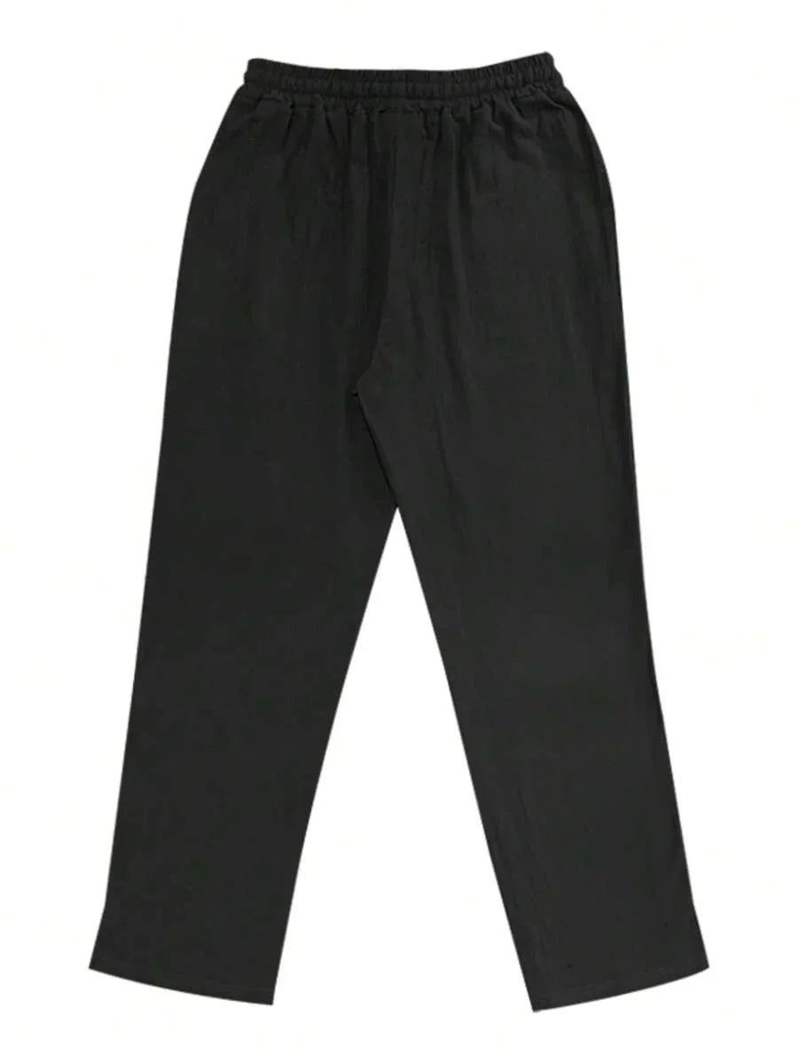 PANTALON LÉGER EN LIN AVEC CORDON