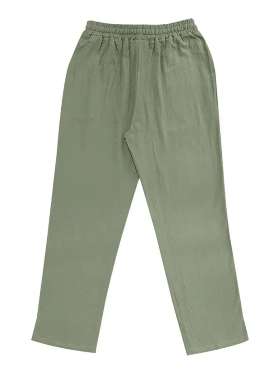 PANTALON LÉGER EN LIN AVEC CORDON