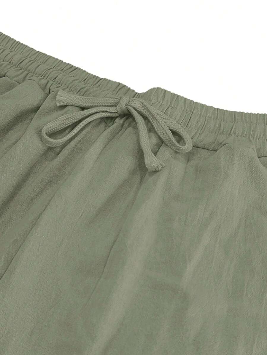 PANTALON LÉGER EN LIN AVEC CORDON