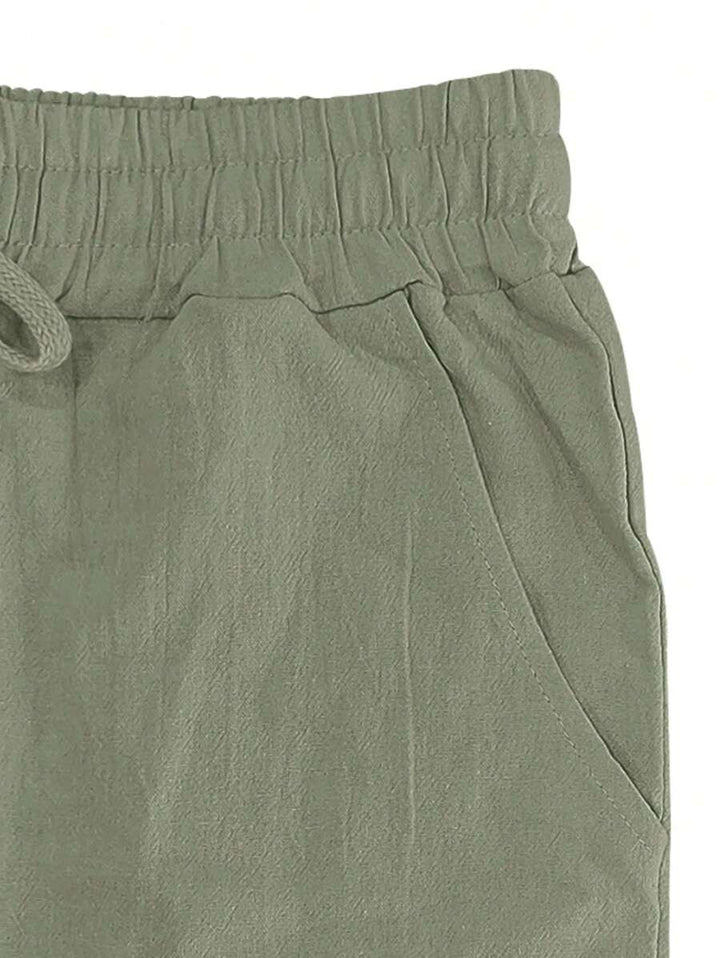 PANTALON LÉGER EN LIN AVEC CORDON
