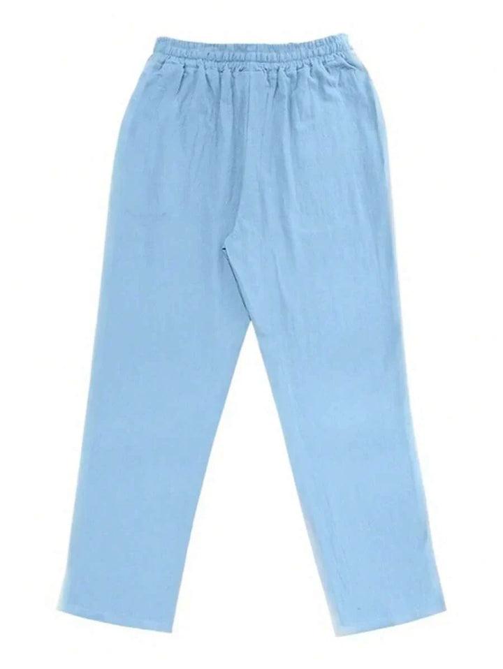 PANTALON LÉGER EN LIN AVEC CORDON