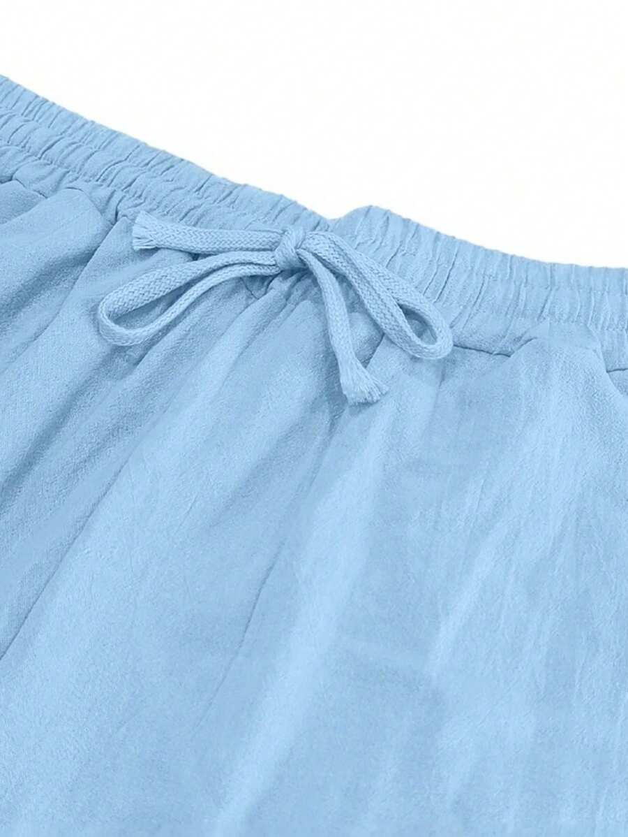 PANTALON LÉGER EN LIN AVEC CORDON