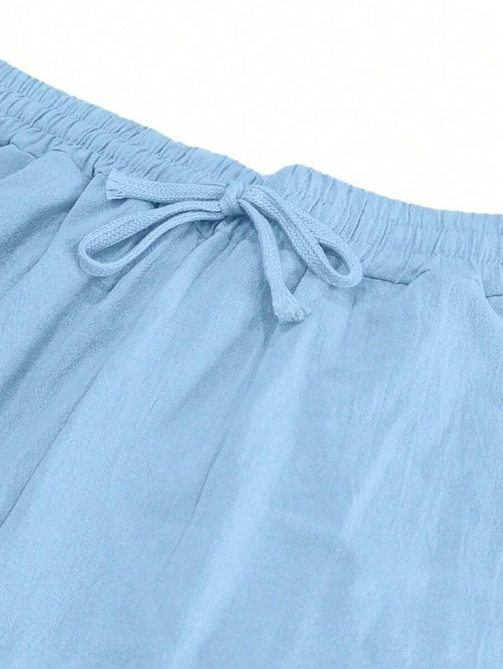 PANTALON LÉGER EN LIN AVEC CORDON