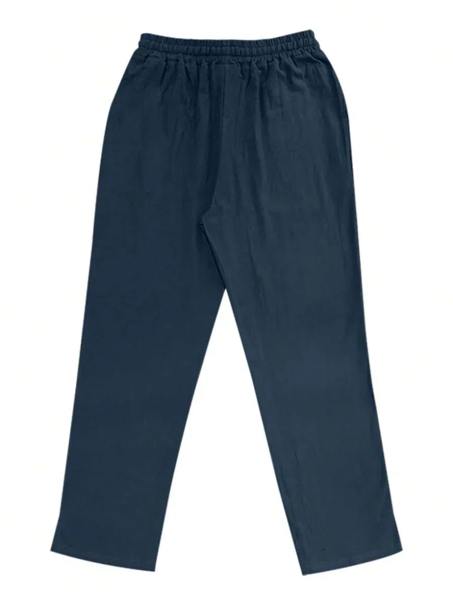 PANTALON LÉGER EN LIN AVEC CORDON