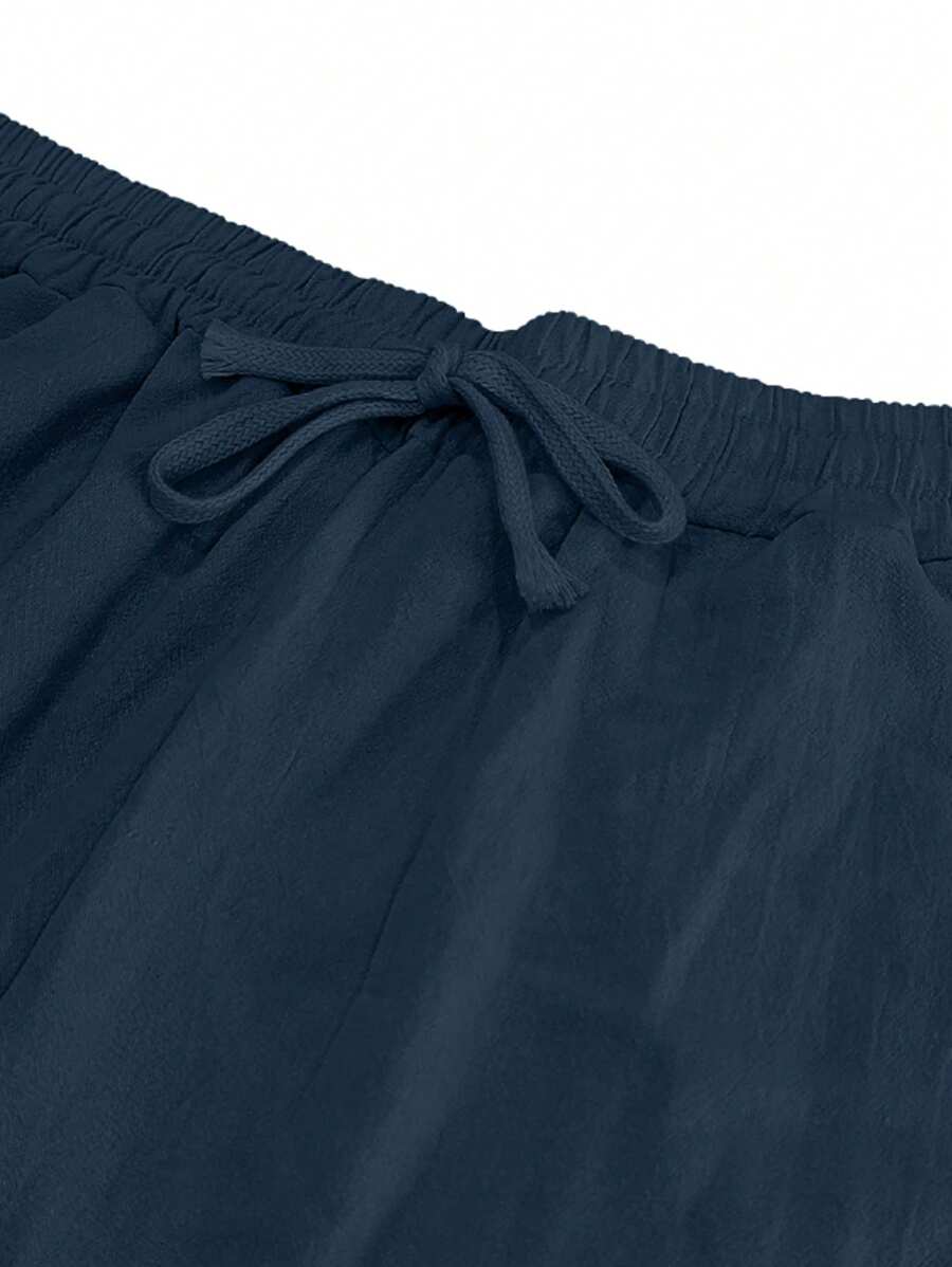 PANTALON LÉGER EN LIN AVEC CORDON