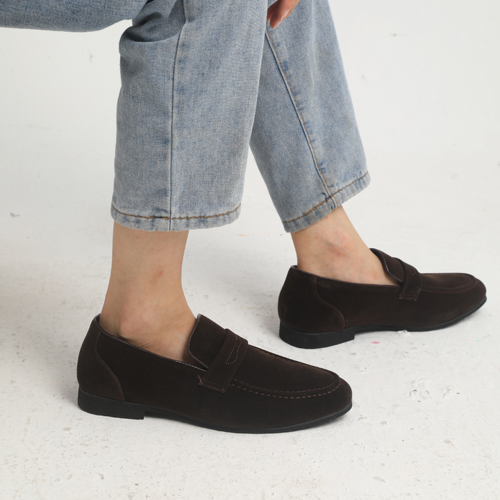 Mocassins à brides en daim