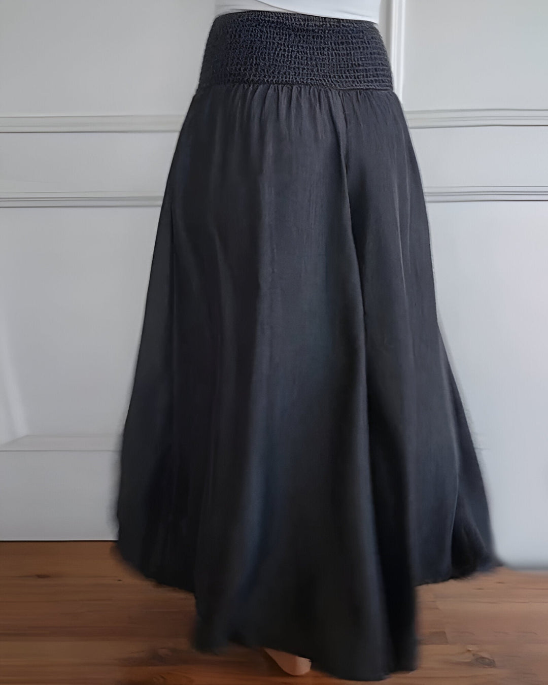 Pantalon large pour femme avec taille smockée