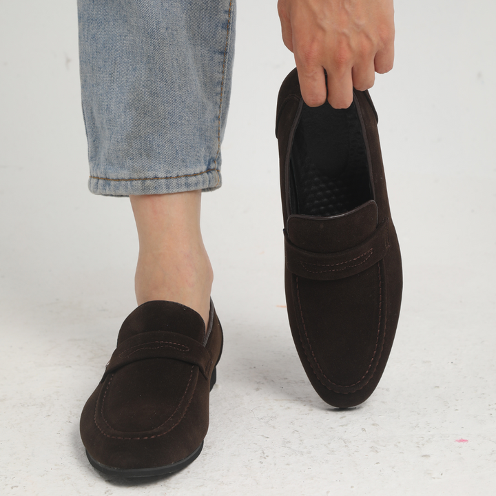 Mocassins à brides en daim