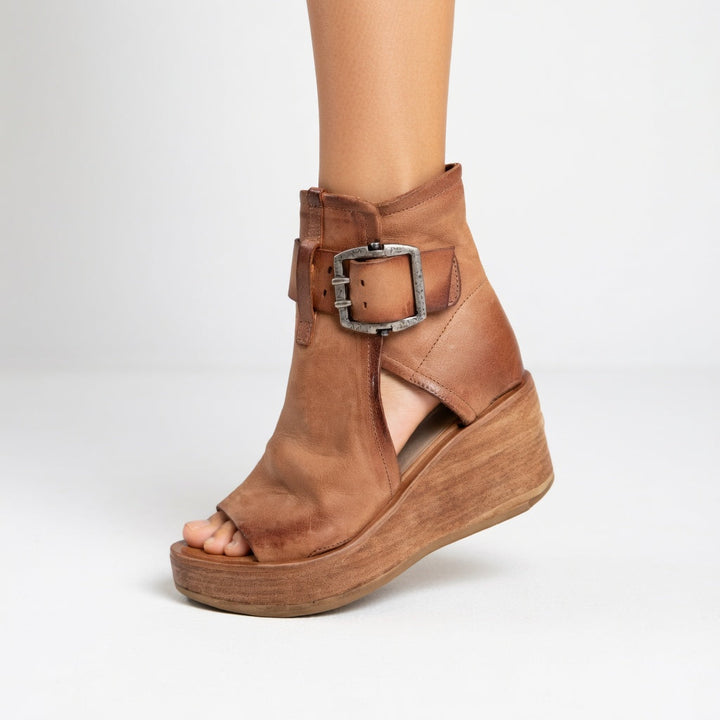 Bottines compensées ouvertes Lila