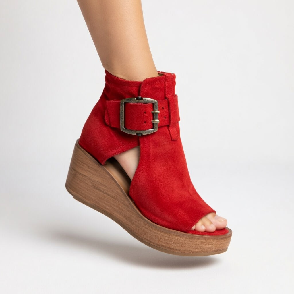 Bottines compensées ouvertes Lila