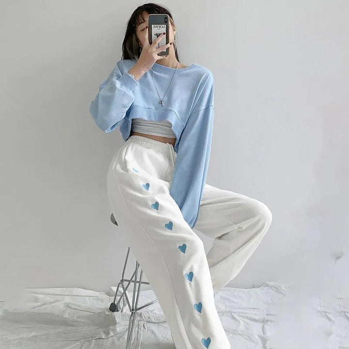 Pantalon de jogging ample à cœurs