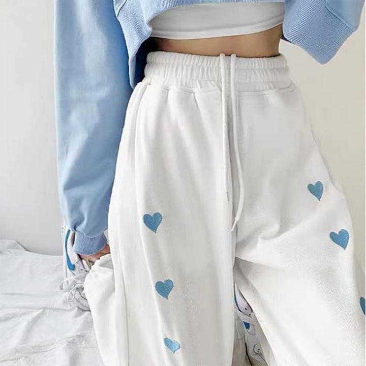 Pantalon de jogging ample à cœurs