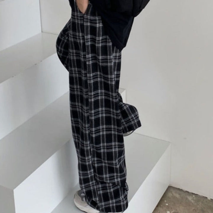 Pantalon ample oversize à carreaux