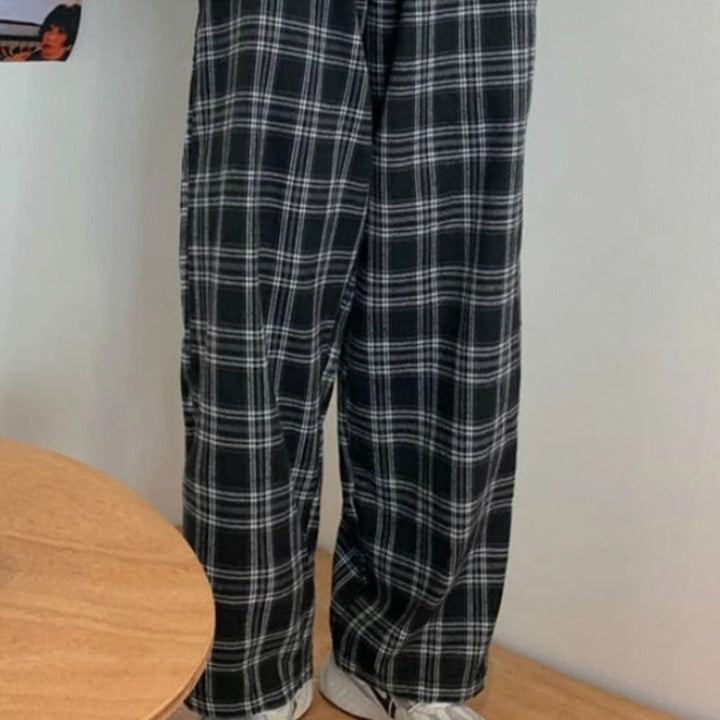 Pantalon ample oversize à carreaux