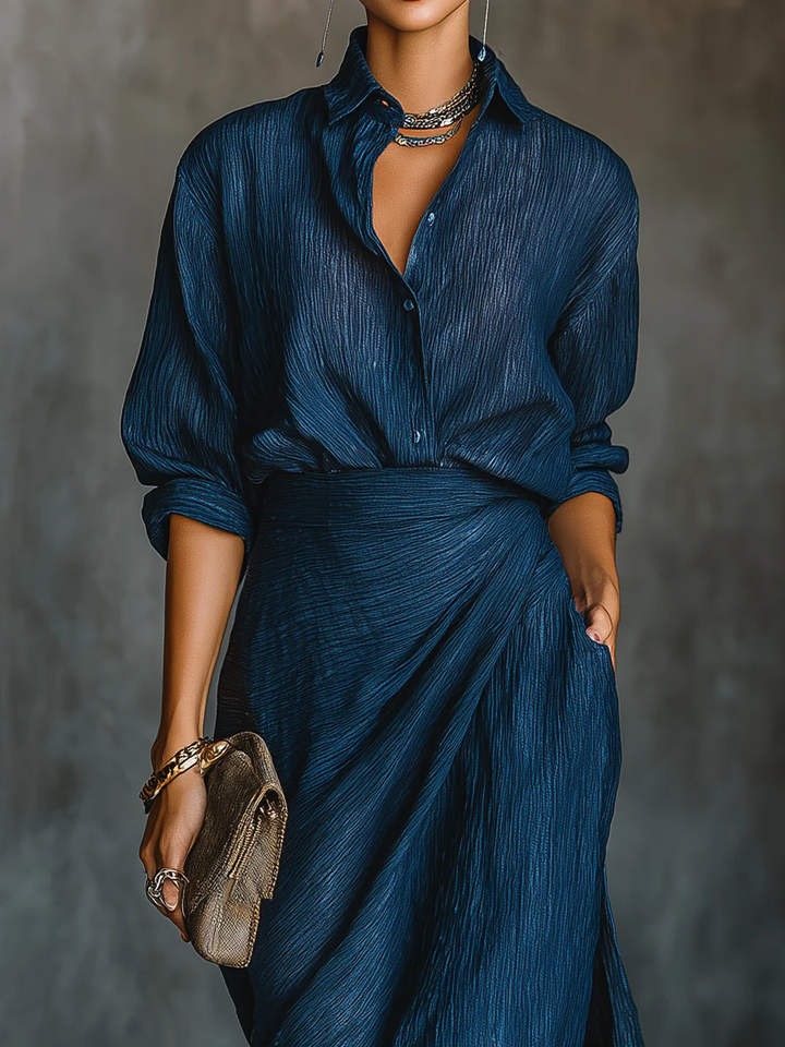 Ensemble Satin Blouse et Jupe