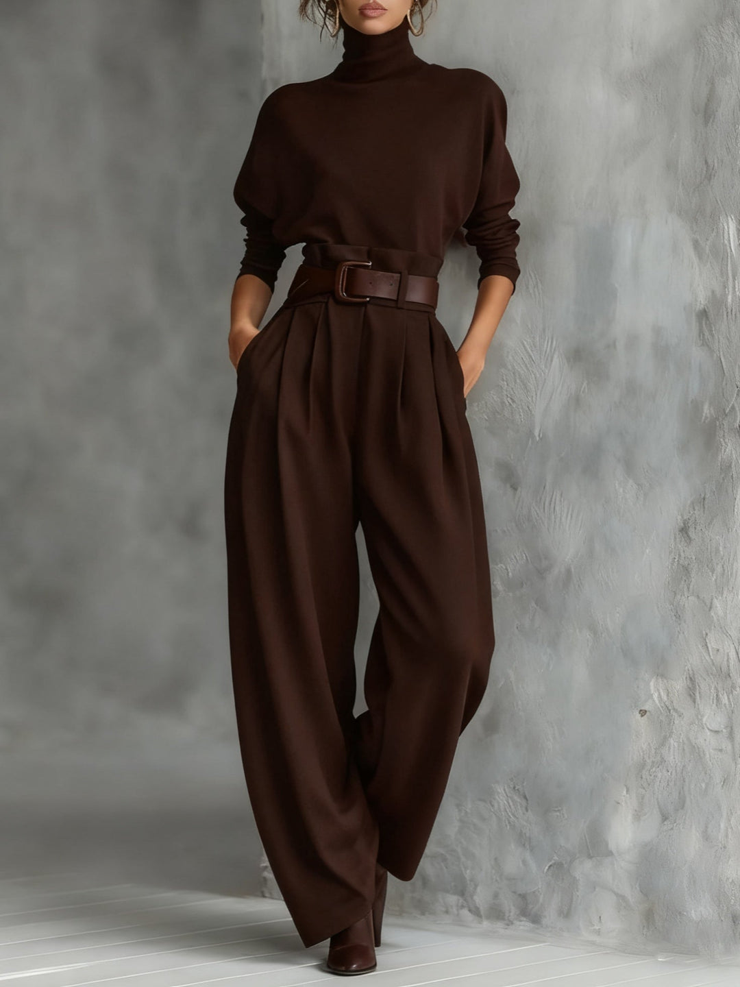 Ensemble Col Roulé et Pantalon Droit Cyrielle