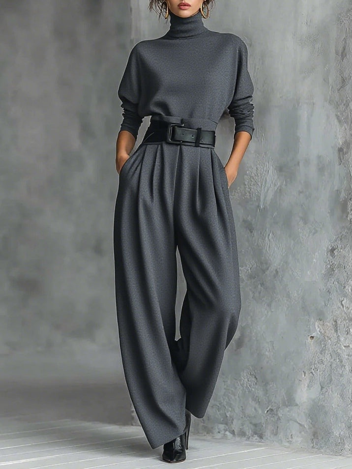 Ensemble Col Roulé et Pantalon Droit Cyrielle