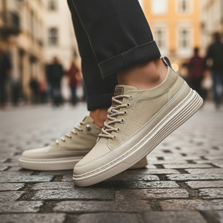 BASKETS EN CUIR POUR HOMME