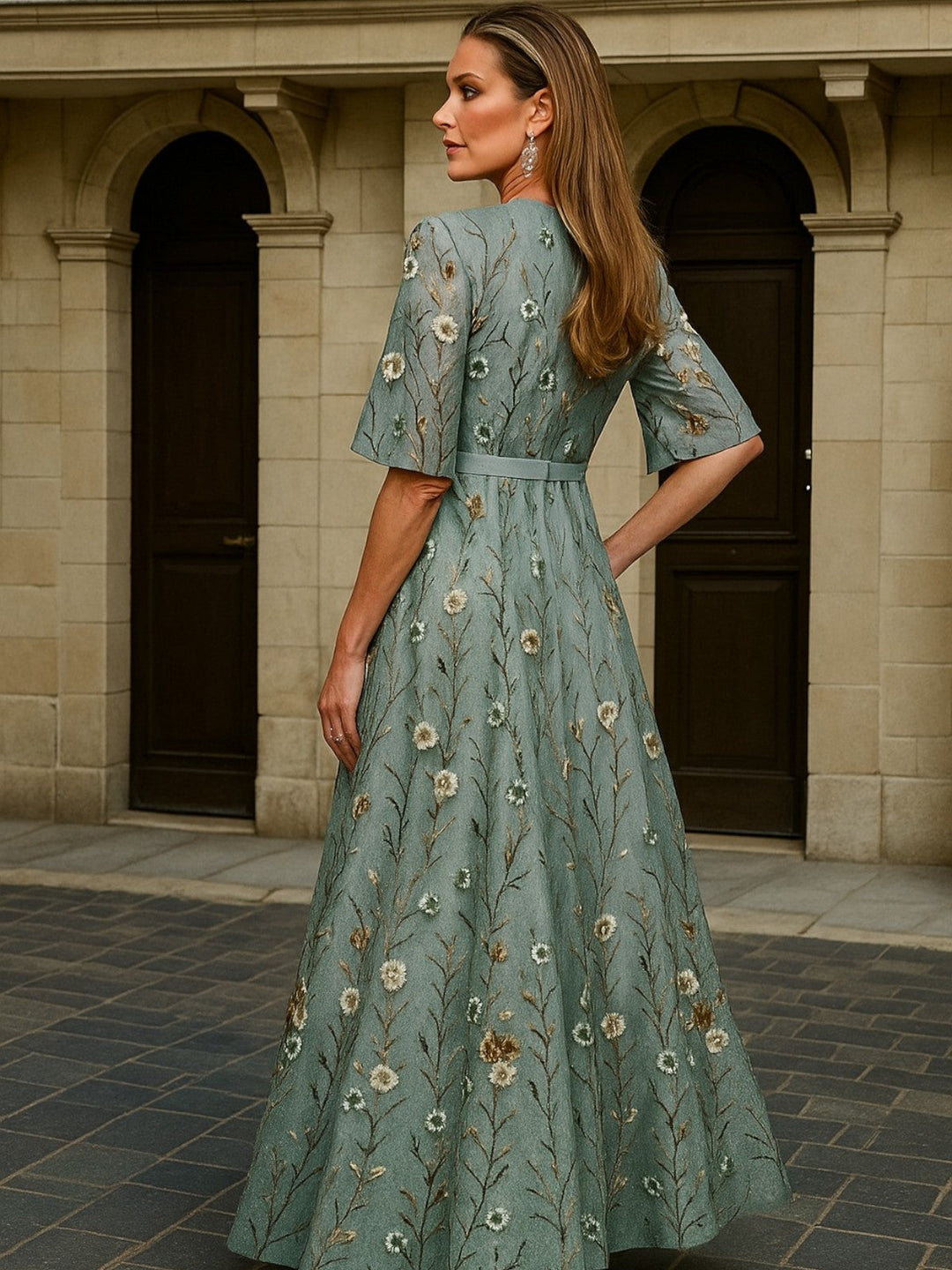 Robe Longue Élégance Botanique