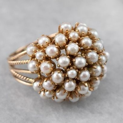 BAGUE AVEC PERLES ENCASTRÉES
