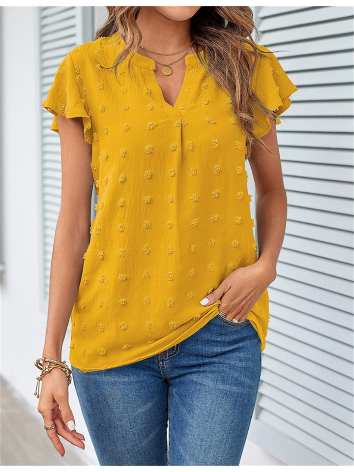 Blouse Chic en Patchwork avec Volants Kari