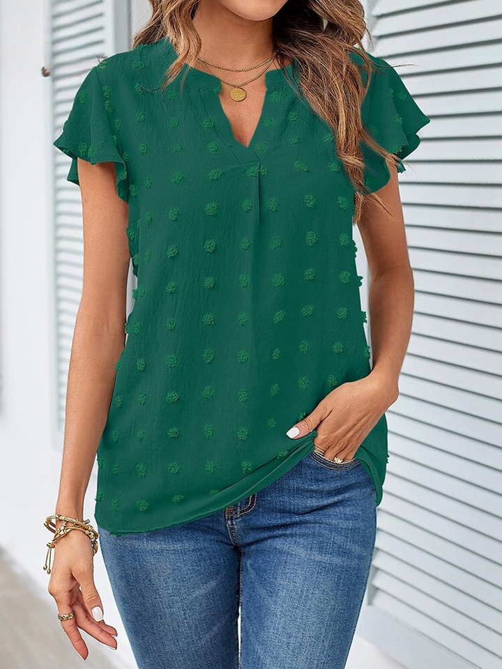 Blouse Chic en Patchwork avec Volants Kari