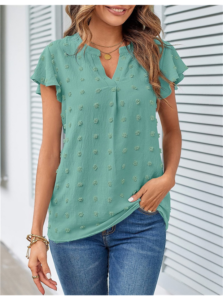 Blouse Chic en Patchwork avec Volants Kari